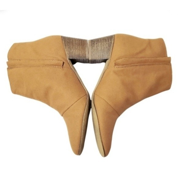 Heeled Ankle Boots zipperd Elegant Tan Suede Leather Style READ - Picture 3 of 15